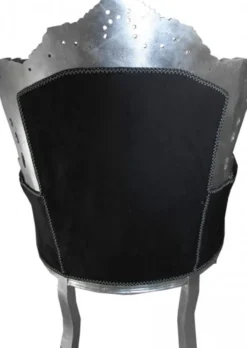 Casa Padrino Barock Sessel King im Antik Stil Schwarz / Silber mit Glitzersteinen 85 x 85 x H. 120 cm