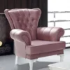 Casa Padrino Barock Sessel Rosa / Weiß 98 x 83 x H. 101 cm - Wohnzimmer Sessel im Barockstil - Barock Möbel