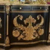 Casa Padrino Barock Sideboard Schwarz / Gold - Handgefertigter Barockstil Massivholz Schrank mit 2 Türen und 2 Schubladen - Wohnzimmer Möbel im Barockstil - Barock Möbel - Edel & Prunkvoll