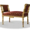 Casa Padrino Barock Sitzbank Gold Bordeaux Rot Muster, Massivholz Blattgold, 110 x 40 x H. 70 cm