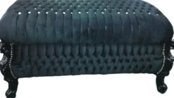 Casa Padrino Barock Sitzbank Truhe im Antik Stil Schwarz mit Bling Bling Steinen 120 x 55 x 58 cm