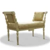 Casa Padrino Barock Sitzbank Gold mit Muster 110 x 40 x H. 70 cm - Luxuriöse Sitzgelegenheit