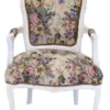 Casa Padrino Barock Sitzbank Set Blumen Muster / Antik Stil Weiß - 1 Sofa + 2 Sessel