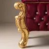 Casa Padrino Barock Sitzbank - Truhe mit Glitzersteinen Bordeauxrot / Gold - Barock Möbel