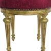 Casa Padrino Barock Sitzhocker Rundhocker Bordeaux Rot Musterstoff / Gold
