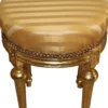 Casa Padrino Barock Sitzhocker - Rundhocker Gold Creme Streifen / Gold Ø 43 x H. 54 cm - Barock Hocker Möbel
