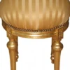 Casa Padrino Barock Sitzhocker - Rundhocker Gold Creme Streifen / Gold Ø 45 x H. 60 cm - Barock Hocker Möbel