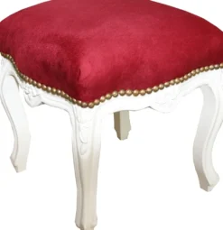 Casa Padrino Barock Sitzhocker Rot / Gold Höhe 40 cm, Breite 35 cm - Barock Möbel
