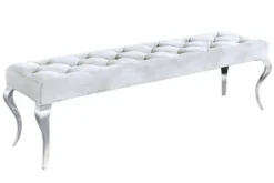 Casa Padrino Barock Sitzhocker Silber - Designer Sitzbank - Hocker - Barock Bank