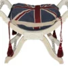 Casa Padrino Barock Sitzhocker - Kreuzhocker Union Jack/ Creme