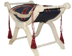 Casa Padrino Barock Sitzhocker - Kreuzhocker Union Jack/ Creme