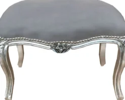 Casa Padrino Barock Sitzhocker Grau / Silber - Antik Stil Möbel