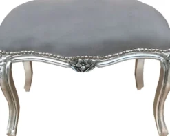 Casa Padrino Barock Sitzhocker Grau / Silber - Antik Stil Möbel