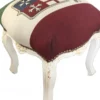 Casa Padrino Barock Sitzhocker Italien Design / Amtik Stil Weiß Höhe 40 cm, Breite 35 cm - Barock Möbel
