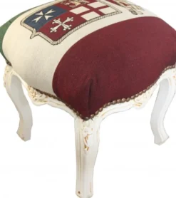 Casa Padrino Barock Sitzhocker Italien Design / Amtik Stil Weiß Höhe 40 cm, Breite 35 cm - Barock Möbel