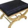 Casa Padrino Barock Sitzhocker / Kreuzhocker Schwarz Muster / Gold
