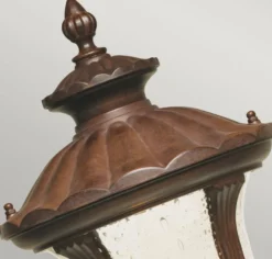 Casa Padrino Barock Sockelleuchte Rost Ø 23,5 x H. 51 cm - Wetterbeständige Außenleuchte - Garten Leuchte - Terrassen Leuchte - Barock Außenleuchte - Gartenlaterne - Nostalgische Außenbeleuchtung