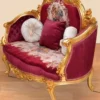 Casa Padrino Barock Sofa Bordeauxrot / Mehrfarbig / Gold - Handgefertigtes Wohnzimmer Sofa im Barockstil - Prunkvolle Barock Wohnzimmer Möbel
