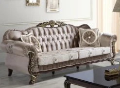 Casa Padrino Barock Sofa Braun / Beige / Schwarz / Gold 230 x 84 x H. 100 cm - Prunkvolles Wohnzimmer Sofa mit Blumenmuster - Barockstil Möbel