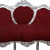Casa Padrino Barock Sofa Garnitur King im Antik Stil, Bordeaux / Silber, Breite 184 cm