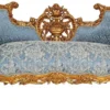 Casa Padrino Barock Sofa Hellblau / Gold - Prunkvolles Wohnzimmer Sofa im Barockstil - Wohnzimmer Möbel im Barockstil - Barock Möbel - Barock Einrichtung
