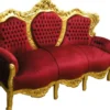 Casa Padrino Barock Sofa King im Antik Stil Bordeaux Rot und Gold, Breite 180 cm