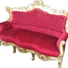 Casa Padrino Barock Sofa Master im edlen Bordeaux Rot und Gold, Breite 210 cm, Höhe 135 cm, Tiefe 90 cm