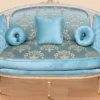 Casa Padrino Barock Sofa Türkis Muster / Weiß / Gold - Handgefertigtes Wohnzimmer Sofa im Barockstil - Prunkvolle Barock Wohnzimmer Möbel