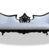 Casa Padrino Barock Sofa Vampire in Hochglanzschwarz und Weiß, 220 x 70 x H. 80 cm - Luxuriöse Lounge Couch