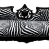 Casa Padrino Barock Sofa Vampire im Zebra-Design Schwarz, Breite 200 cm - Handgefertigtes Luxusmöbel