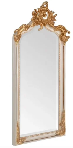 Casa Padrino Barock Spiegel Antik Stil Creme / Gold 115 x 48 cm - Möbel Wandspiegel