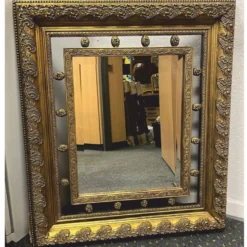 Casa Padrino Barock Spiegel Antik Gold H. 87 cm - Barockstil Möbel