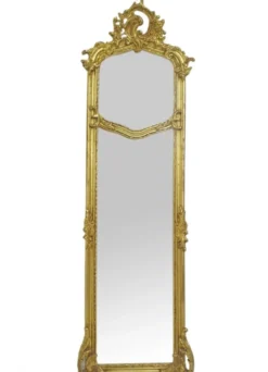 Casa Padrino Barock Spiegel Antik Gold 50 x H. 170 cm - Handgefertigter Antik Stil Wandspiegel - Barock Möbel