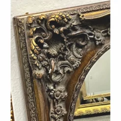 Casa Padrino Barock Spiegel Antik Gold / Grau H. 88 cm - Barockstil Möbel