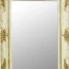 Casa Padrino Barock Spiegel Creme / Gold 90 x 10 x H. 120 cm - Handgefertigter Wandspiegel im Barockstil - Garderoben Spiegel - Wohnzimmer Spiegel - Barock Möbel