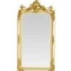 Casa Padrino Barock Spiegel Creme / Gold 85 x H. 160 cm - mit Engelsfiguren - Prunkvoller Wandspiegel im Barockstil - Antik Stil Garderoben Spiegel - Wohnzimmer Spiegel - Barock Möbel
