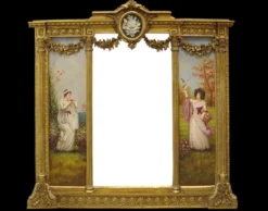 Casa Padrino Barock Spiegel Gold B. 152,5 cm x H.146,4 cm - Barock Wandspiegel