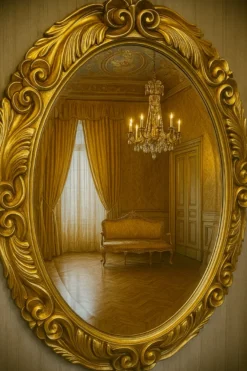 Casa Padrino Barock Spiegel Gold H. 90 cm - Barockstil Möbel