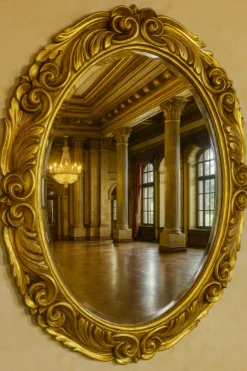 Casa Padrino Barock Spiegel Gold H. 90 cm - Barockstil Möbel