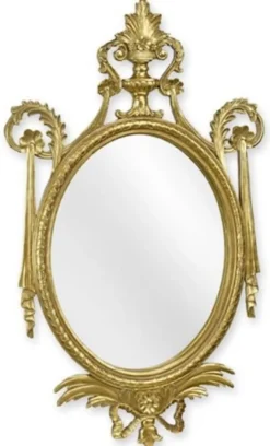 Casa Padrino Barock Spiegel Gold 40 x H. 67,6 cm - Prunkvoller Barockstil Kunstharz Wandspiegel - Barock Möbel - Edel & Prunkvoll