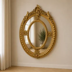 Casa Padrino Barock Spiegel Gold 100 x H. 130 cm - Prunkvoller Wandspiegel im Barockstil - Antik Stil Garderoben Spiegel - Wohnzimmer Spiegel - Barock Möbel