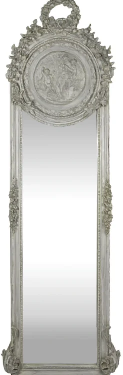 Casa Padrino Barock Spiegel Grau 55 x H. 175 cm - Massiv und Schwer - Antik Stil Wandspiegel