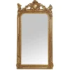 Casa Padrino Barock Spiegel Gold 85 x H. 160 cm - mit Kartusche und Engeln - Prunkvoller Wandspiegel im Barockstil - Antik Stil Garderoben Spiegel - Wohnzimmer Spiegel - Barock Möbel