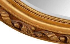 Casa Padrino Barock Spiegel Gold 129 x 12 x H. 112 cm - Ovaler Wandspiegel im Barockstil - Antik Stil Garderoben Spiegel - Wohnzimmer Spiegel - Barock Möbel