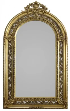 Casa Padrino Barock Spiegel Halbrund Gold 190 x 110 cm - Prunkvoll