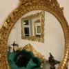 Casa Padrino Barock Spiegelkonsole mit Marmorplatte Gold / Grau - Prunkvolle Barock Konsole mit Spiegel - Garderoben Möbel Barockstil - Barock Möbel - Antik Stil Möbel - Edel & Prunkvoll