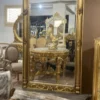 Casa Padrino Barock Spiegelkonsole mit Marmorplatte Gold / Grau - Barock Konsole mit Spiegel - Barock Möbel - Edel & Prunkvoll