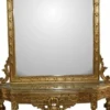 Casa Padrino Barock Spiegelkonsole mit Marmorplatte in Gold, Antik Look, 212 x 102 x 34 cm