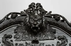 Casa Padrino Barock Spiegel Löwenkopf Schwarz 270 x 165 cm - Gigantischer Wandspiegel im Barockstil