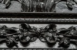 Casa Padrino Barock Spiegel Löwenkopf Schwarz 270 x 165 cm - Gigantischer Wandspiegel im Barockstil